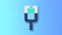 an illustration of an IV drip bag