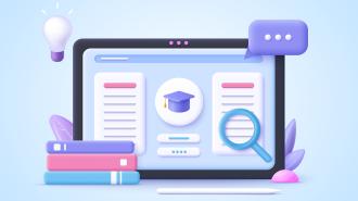 illustration of online education